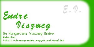 endre viszmeg business card
